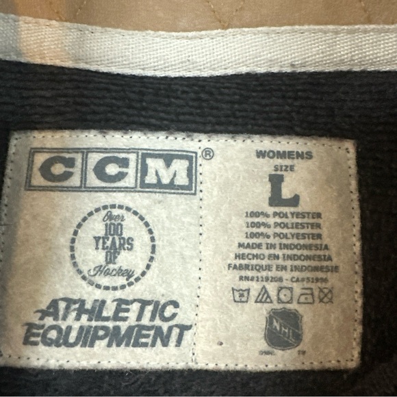 CCM Fleece Womens Grey Detroit Red Wings NHL Hockey Shawl Knit Sweater Large - Picture 10 of 14